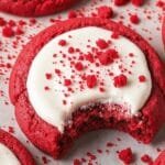 Crumbl Red Velvet Cookies with White Icing