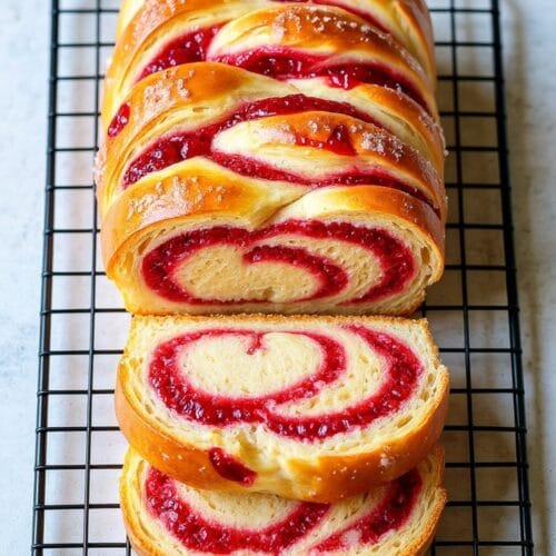 Yummy Raspberry Swirl Brioche Loaf