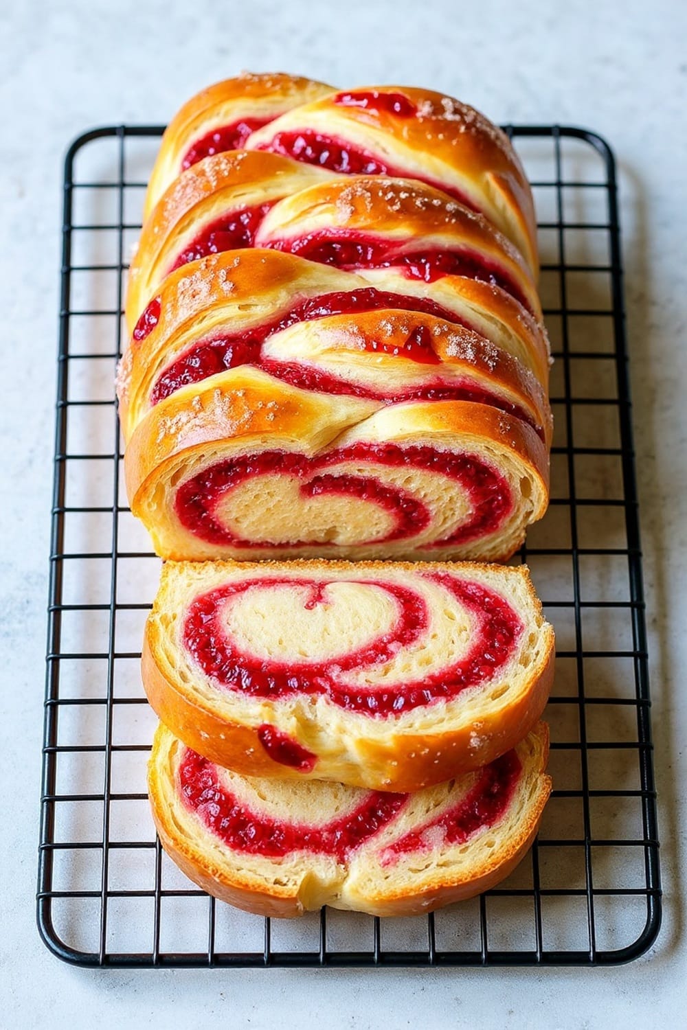 Yummy Raspberry Swirl Brioche Loaf