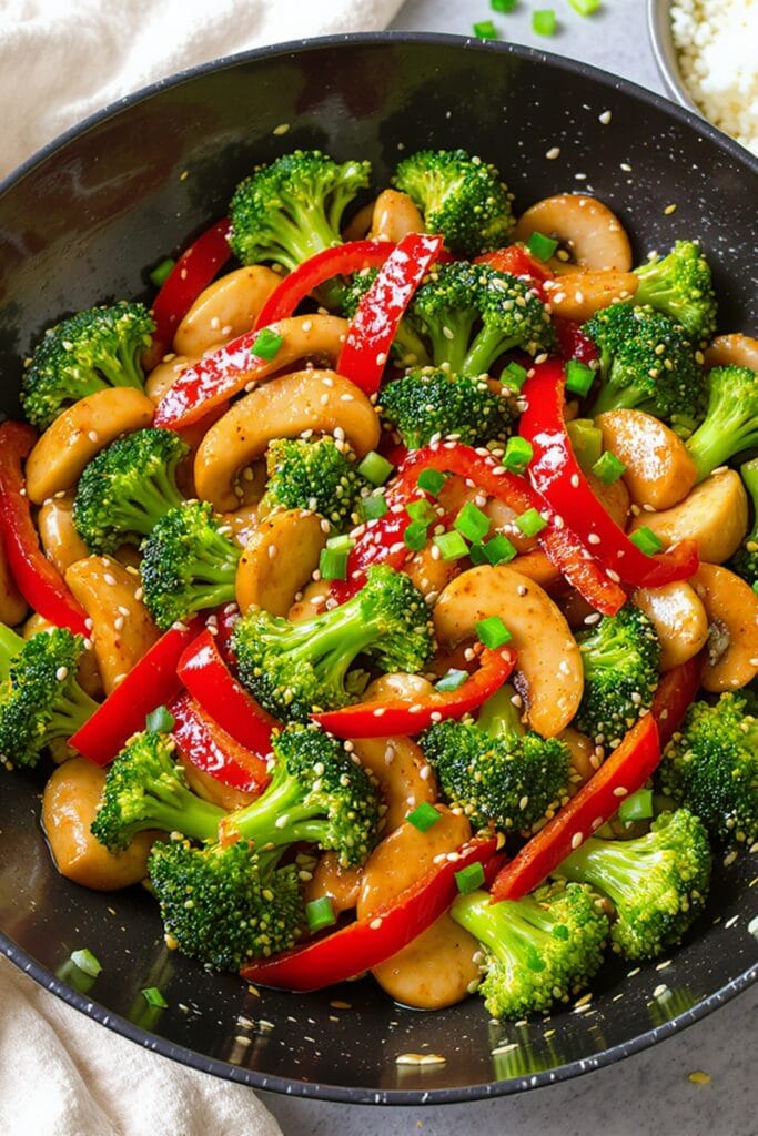 complete recipe of broccoli and mushroom stir fry