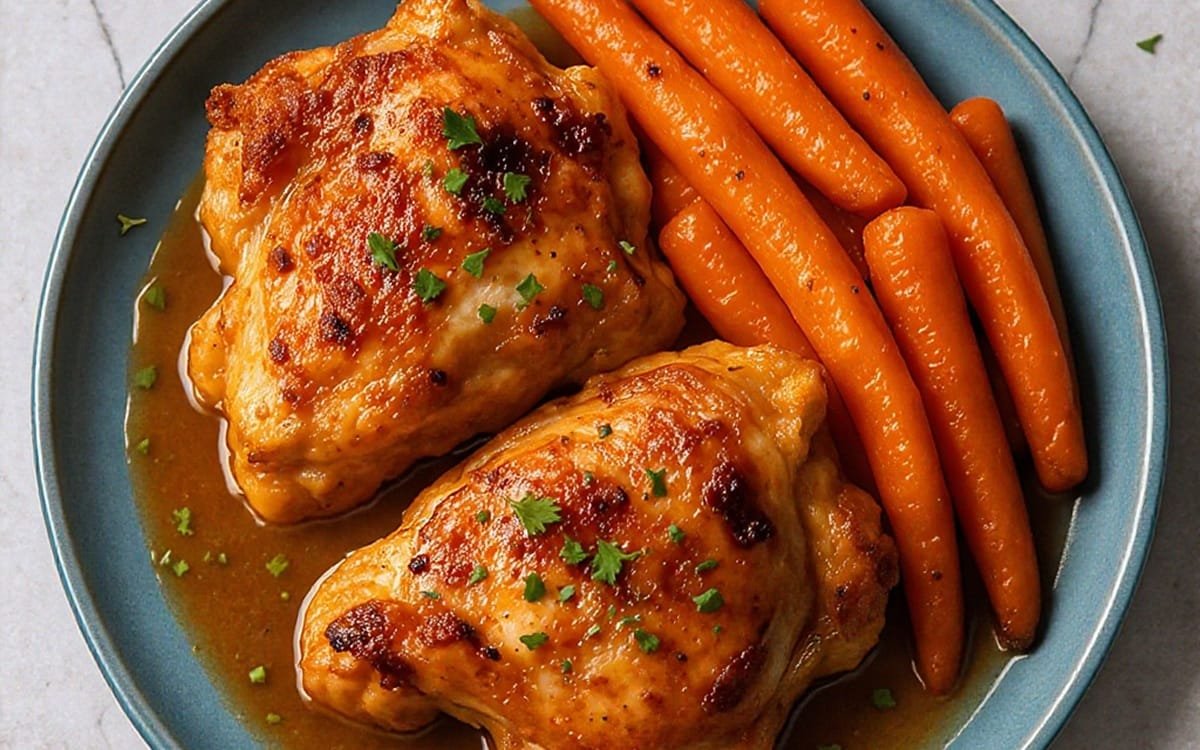 Garlic Herb Chicken & Carrot Plate Easy to Make