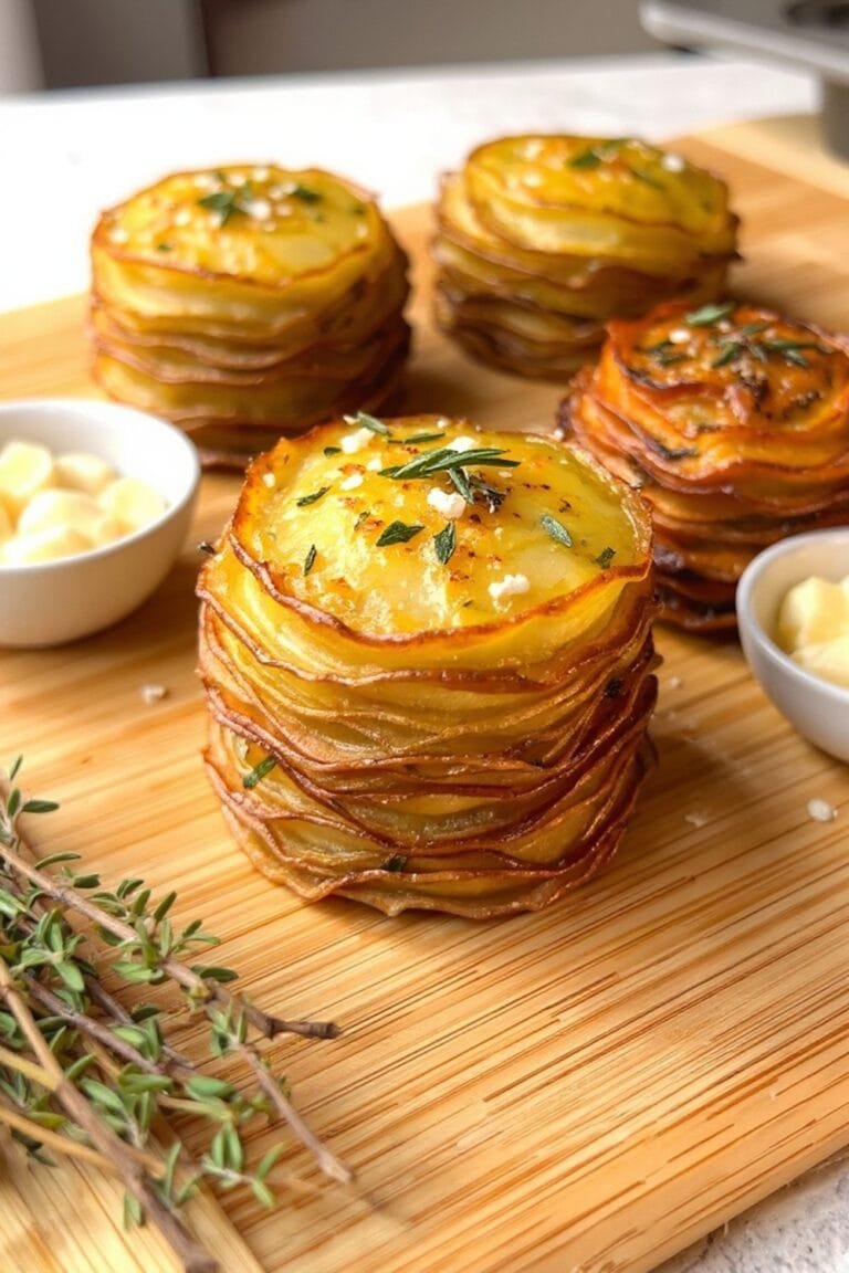 Garlic Potato Stacks - Mileyshome