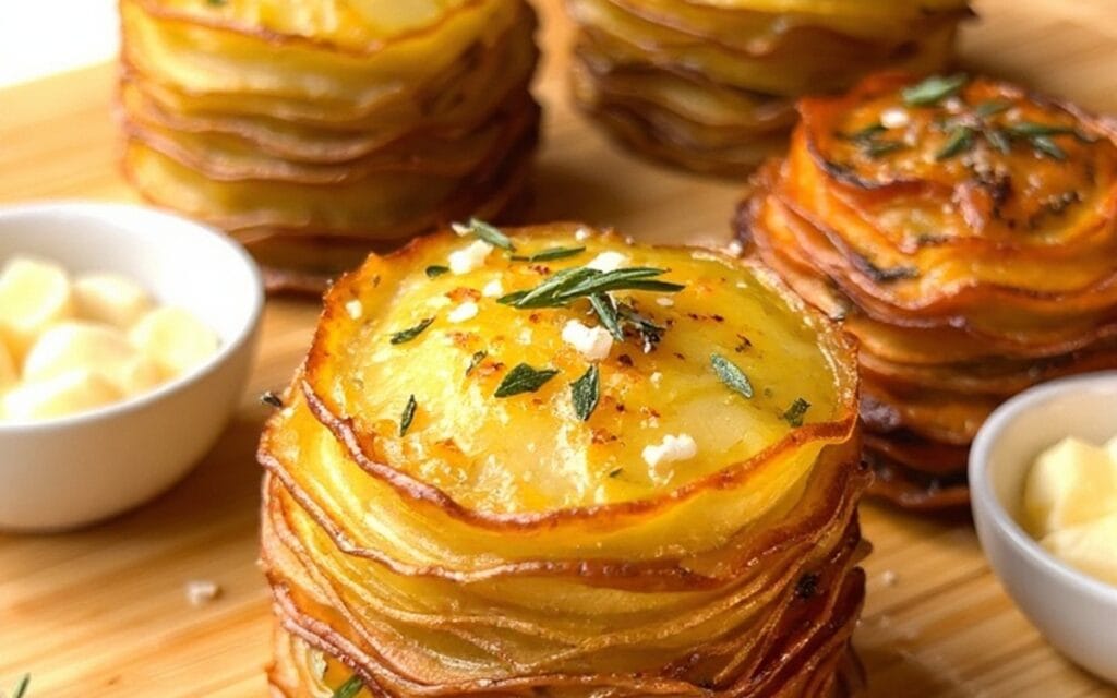 garlic potato stacks recipe