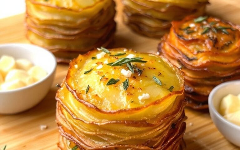 garlic potato stacks recipe
