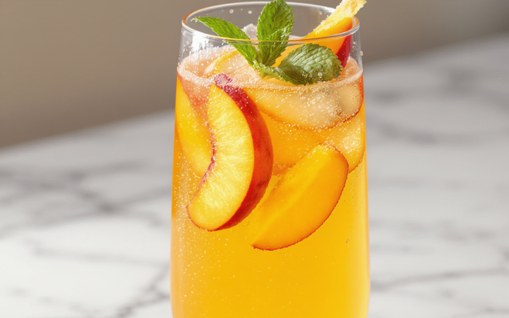 ginger peach sparkler drink_Easy & Refreshing Drinks Recipe Ideas to Enjoy the Perfect Cool Moment