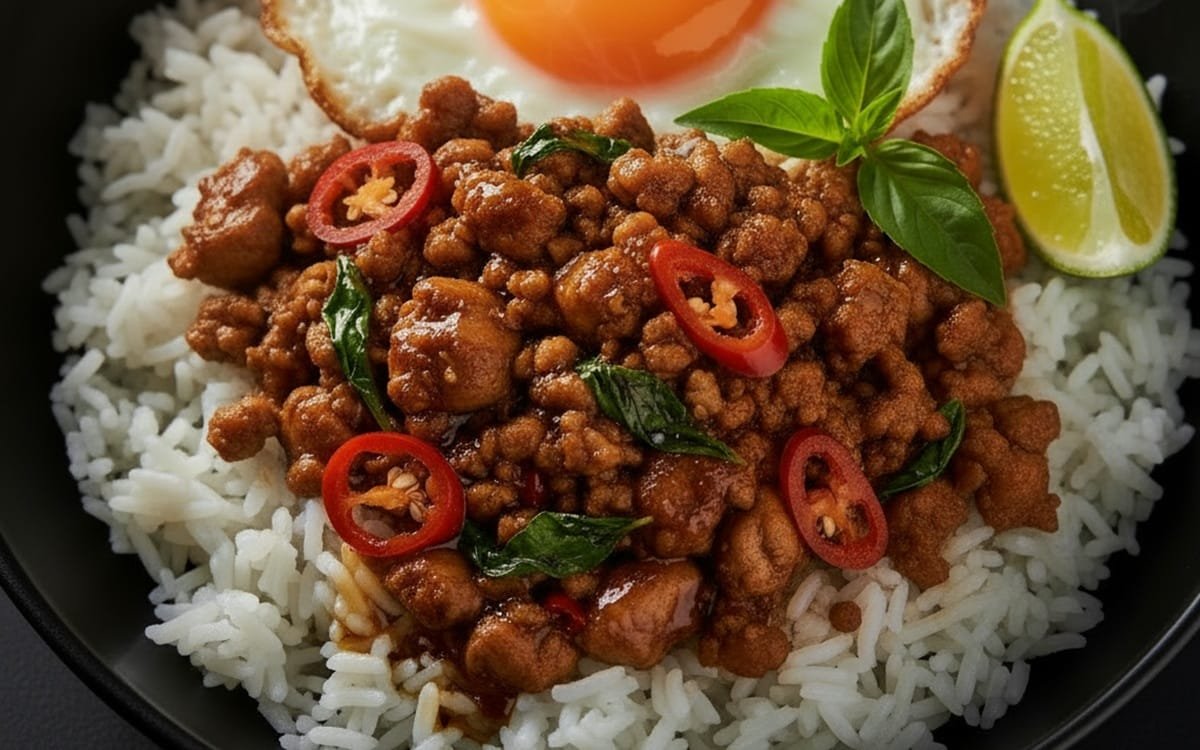 30-Minute Thai Basil Chicken Bowls