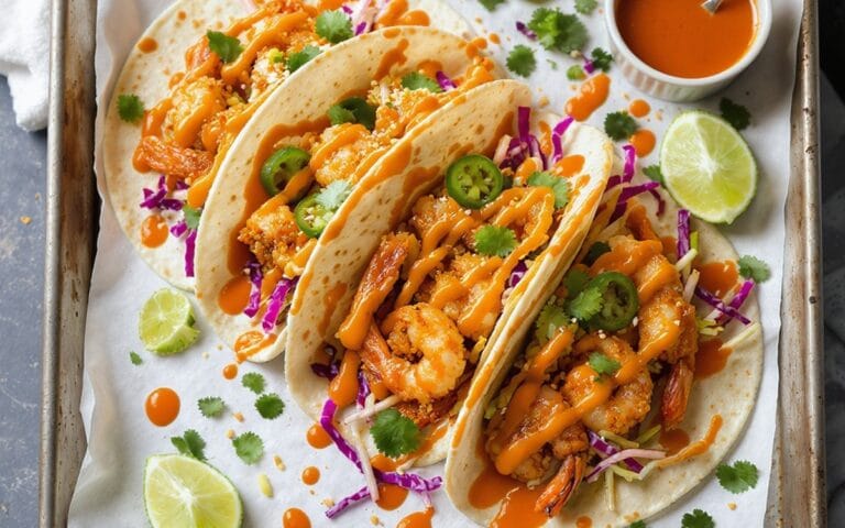 Crispy & Creamy Bang Bang Shrimp Tacos (Copycat)
