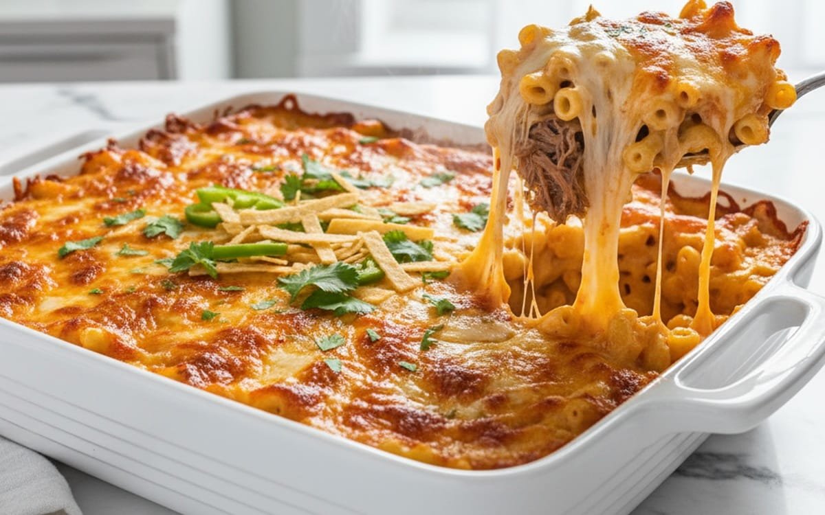 Birria Mac & Cheese Bake