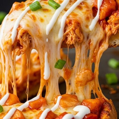 Buffalo Chicken Garlic Bread Pizza Super Easy!