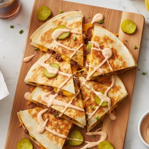 Cheeseburger Quesadilla Melts 30-Minute