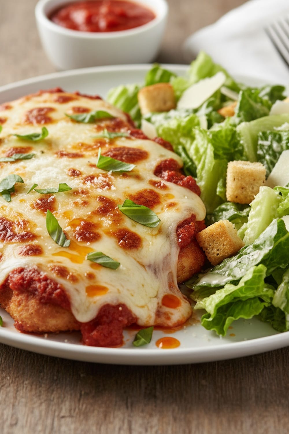 Chicken Parmesan with Creamy Caesar Salad