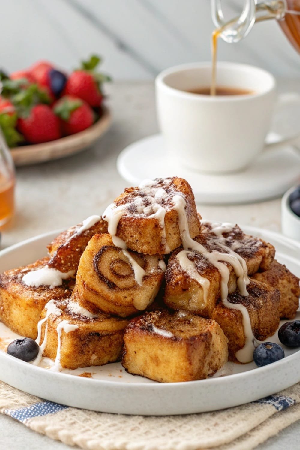Cinnamon Roll French Toast Bites Mouth Watering!