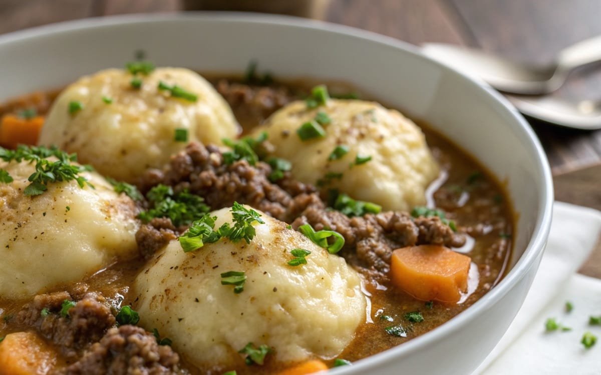 Comforting Ground Beef and Dumplings – One-Pot Classic Delicious