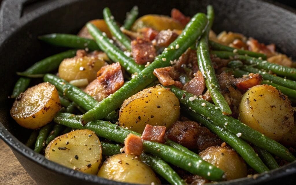 Country Ranch Green Beans and Potatoes with Bacon Easy & Delicious