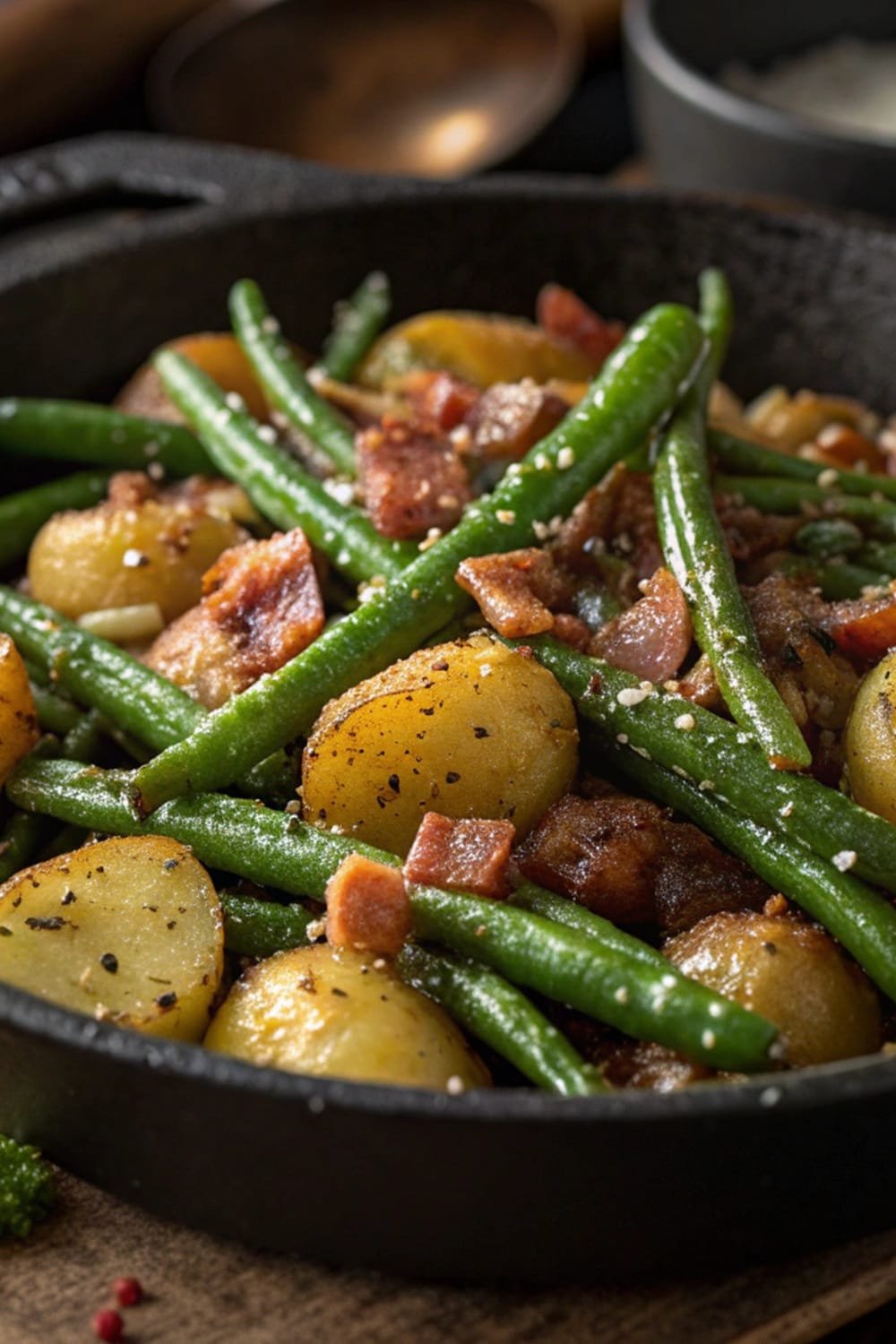 Country Ranch Green Beans and Potatoes with Bacon Easy & Delicious