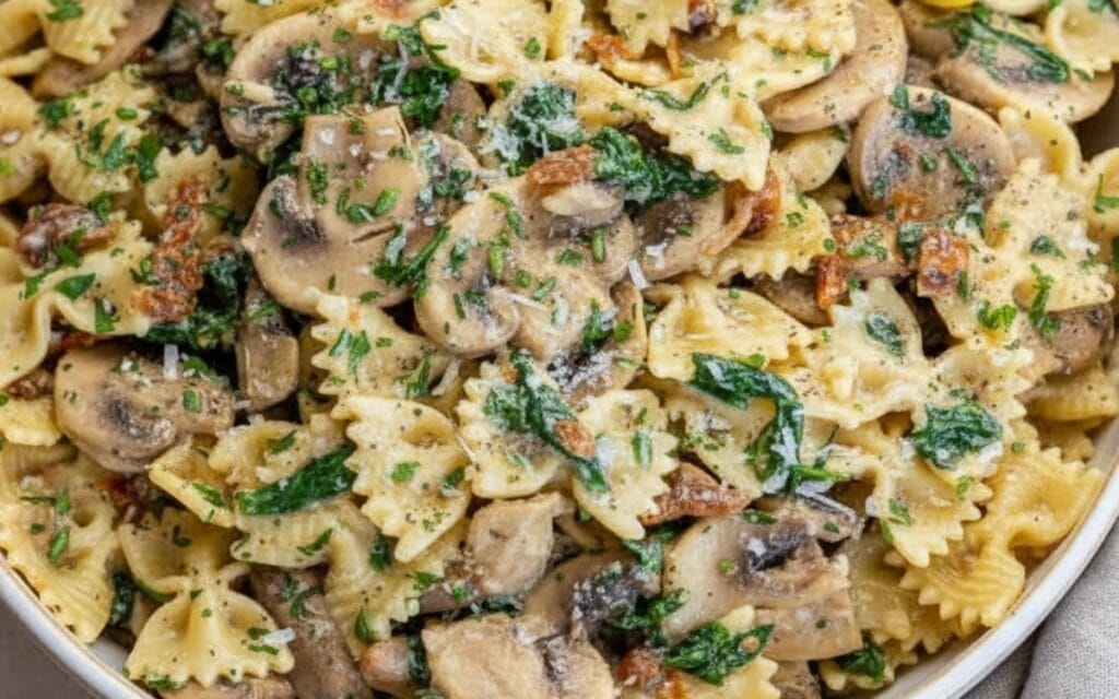 Creamy Spinach Mushroom Pasta Easy & Delicious