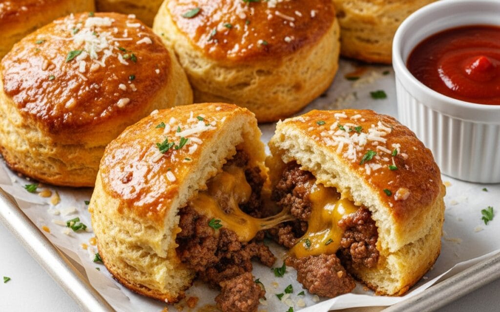Cheesy Garlic Parmesan Cheeseburger Bombs