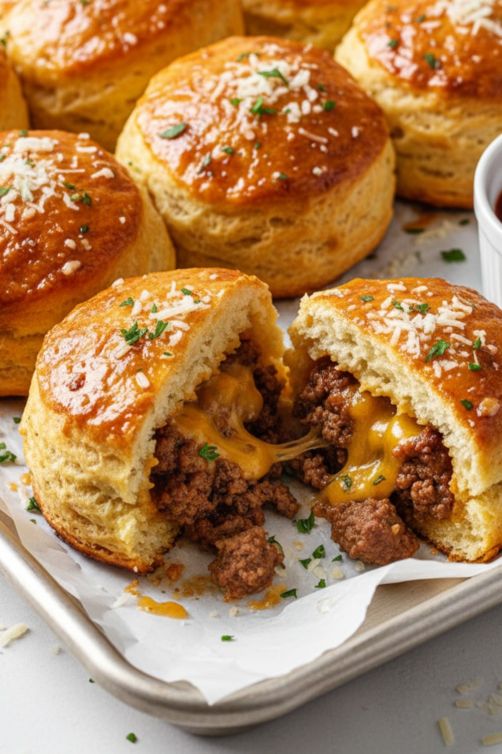 Cheesy Garlic Parmesan Cheeseburger Bombs