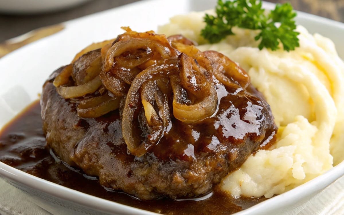 Hamburger Steaks with Onion Gravy Super Easy!