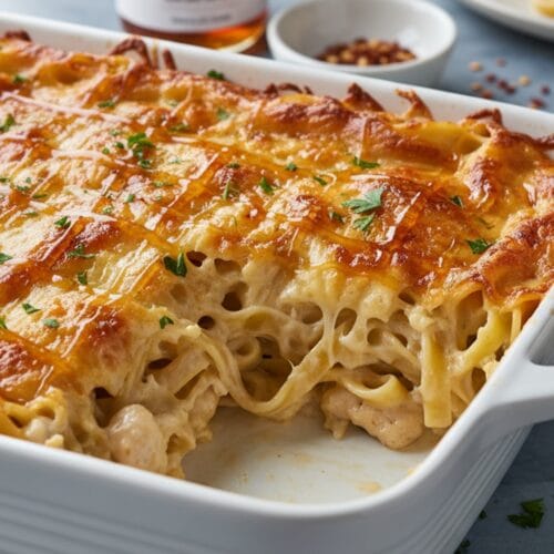 Chicken Alfredo Bake Hot Honey