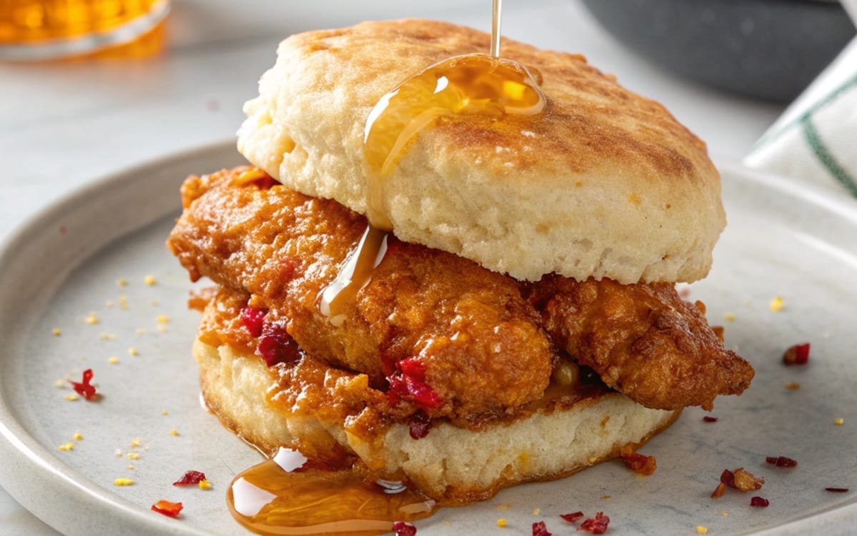 Hot Honey Chicken Biscuits Recipe Extremely DELICIOUS!