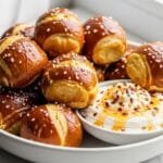 Soft & Sweet Hot Honey Pretzel Bites with Whipped Feta Dip