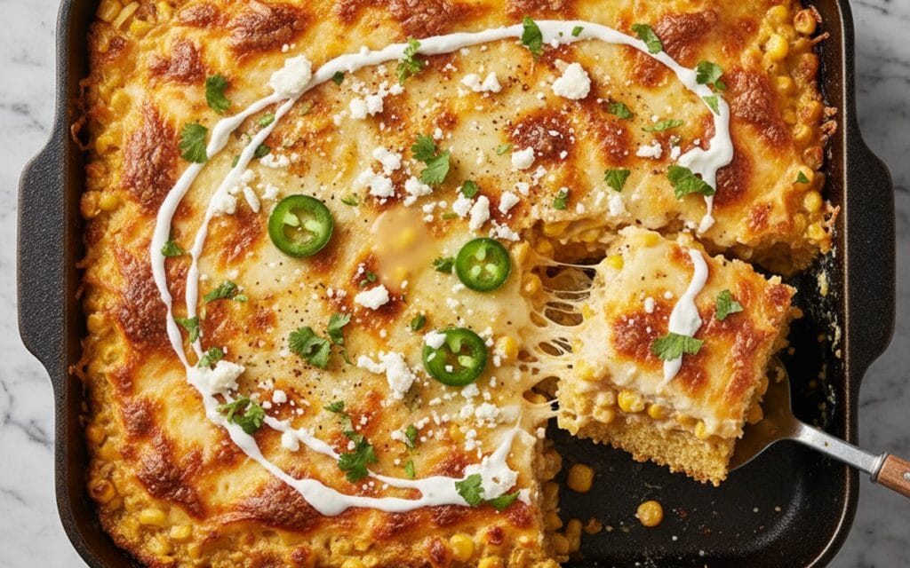 Loaded Elote Cornbread Casserole