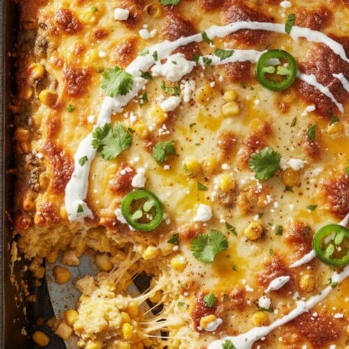 Loaded Elote Cornbread Casserole
