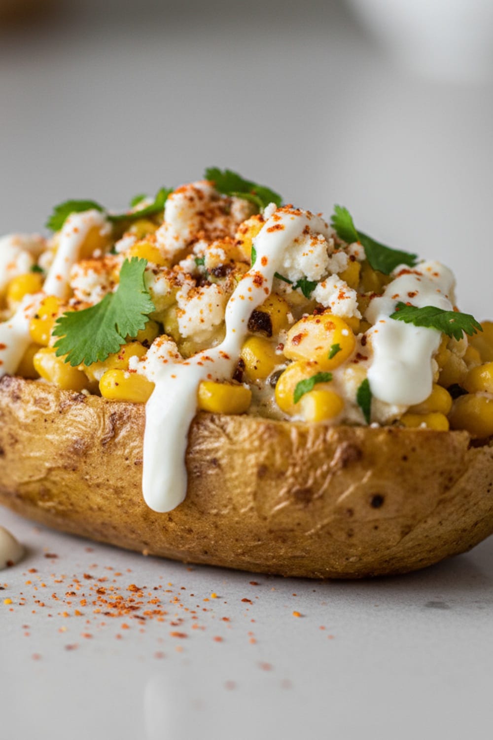 Loaded Elote Potato Skins The Best!