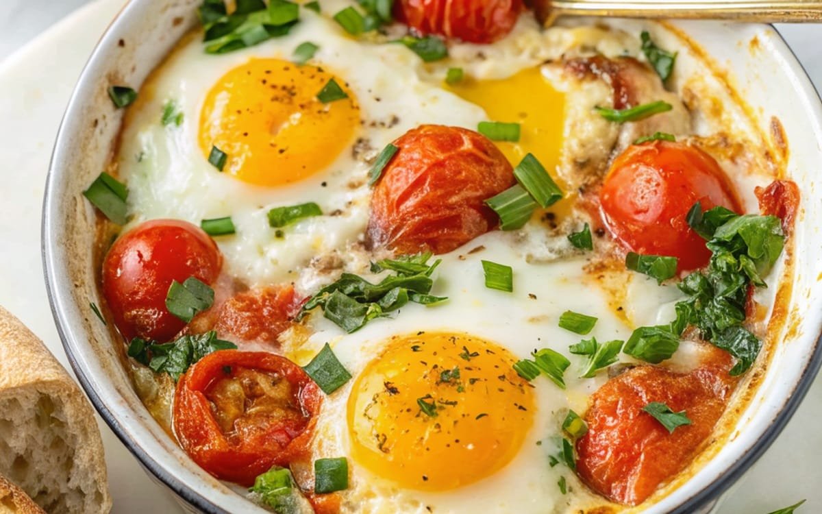 Mediterranean Baked Feta Eggs The Best EVER!