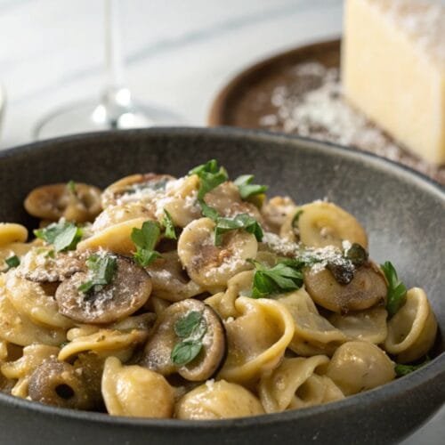 Orecchiette with Easy & Delicious! Mushroom Thyme Sauce