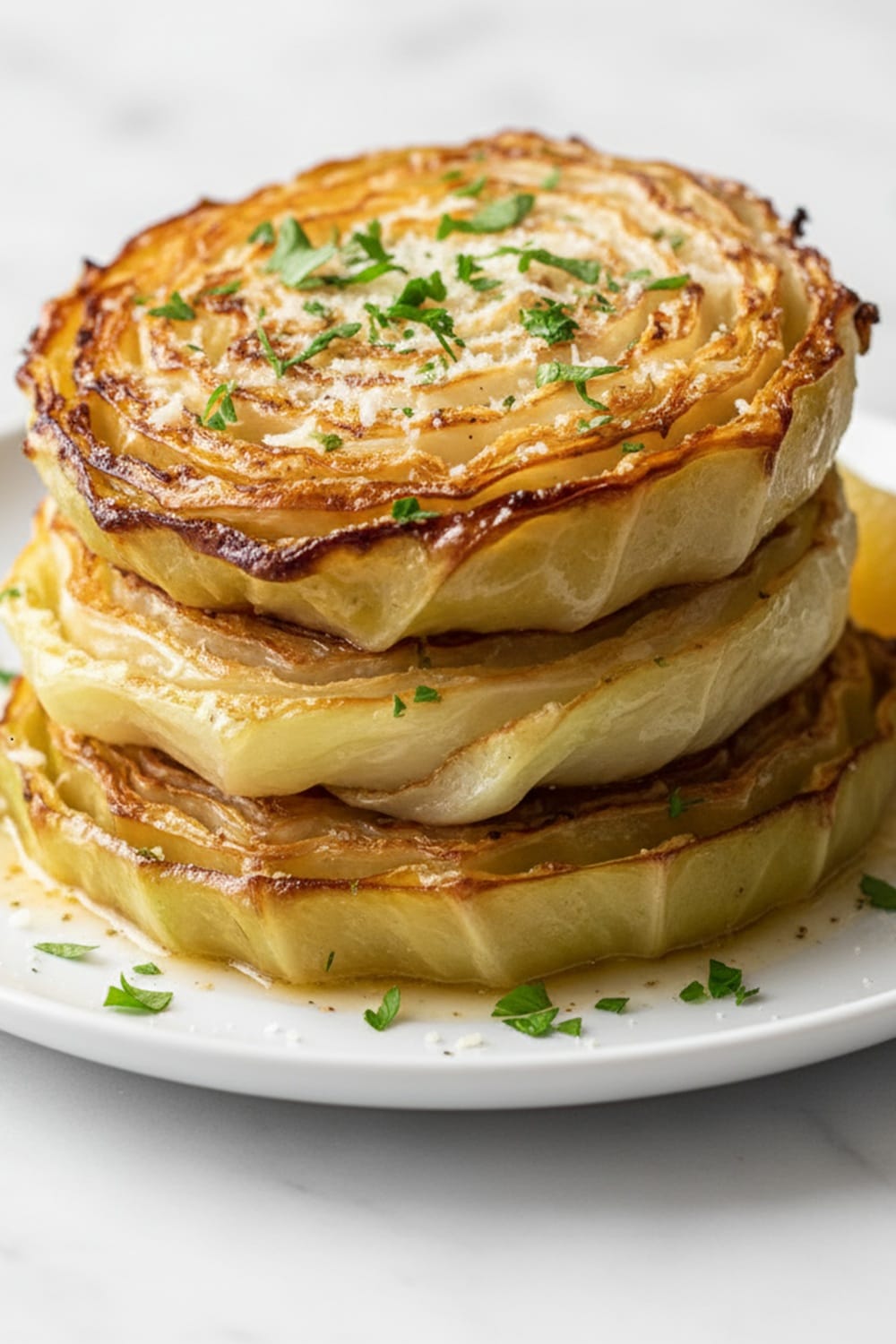 Crispy & Garlicky Oven Roasted Garlic Cabbage Steaks