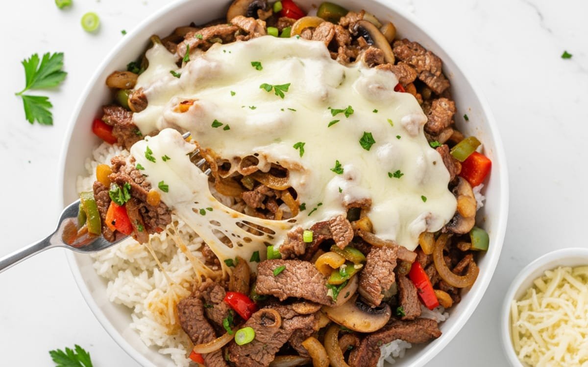 Cheesy & Juicy Philly Cheesesteak Bowls