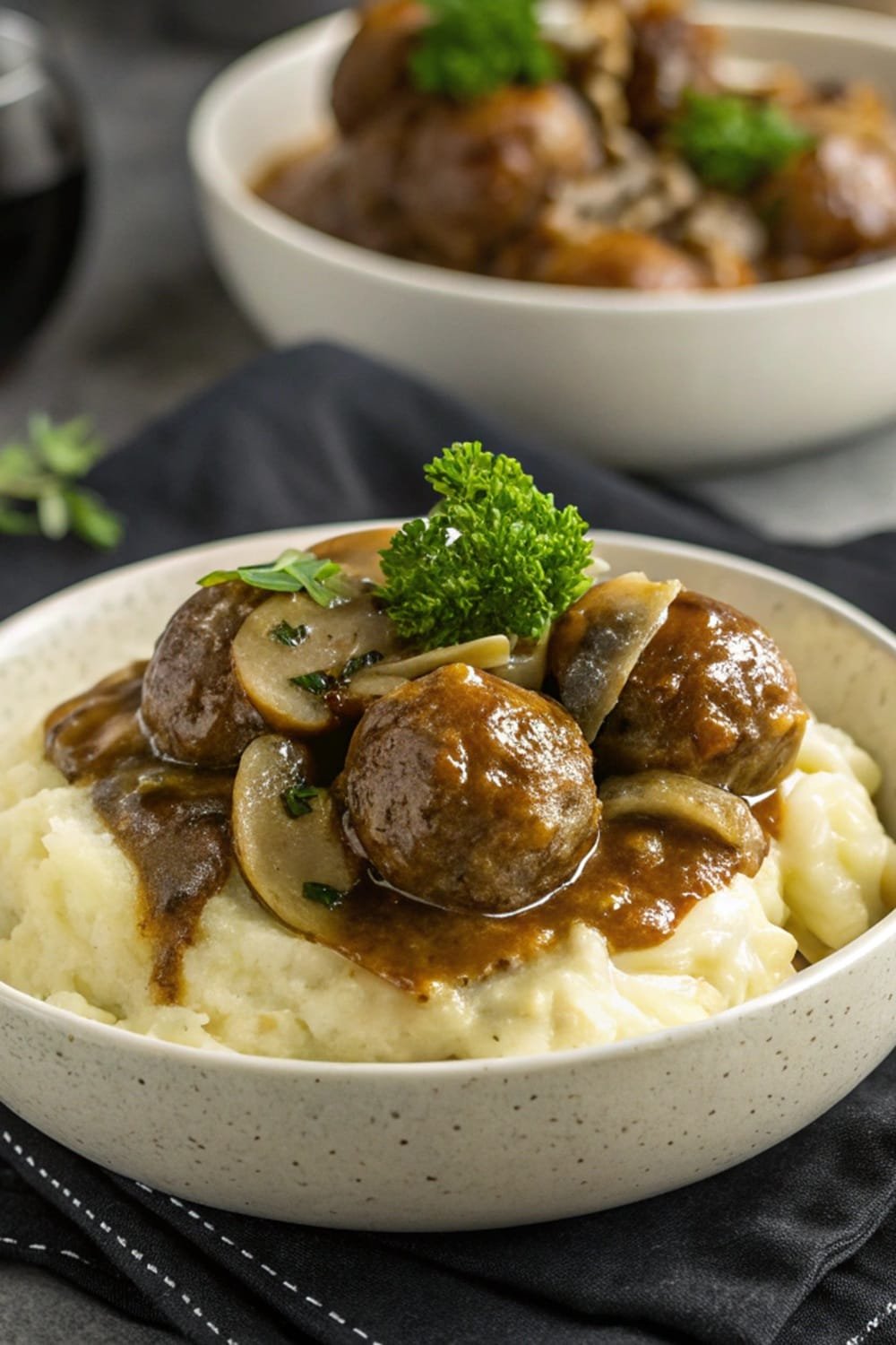 Easy Slow Cooker Salisbury Steak Meatballs