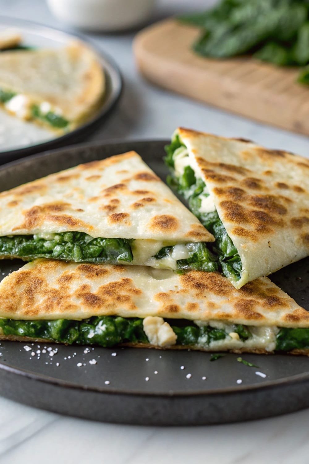 Crispy & Cheesy Spinach and Feta Quesadillas