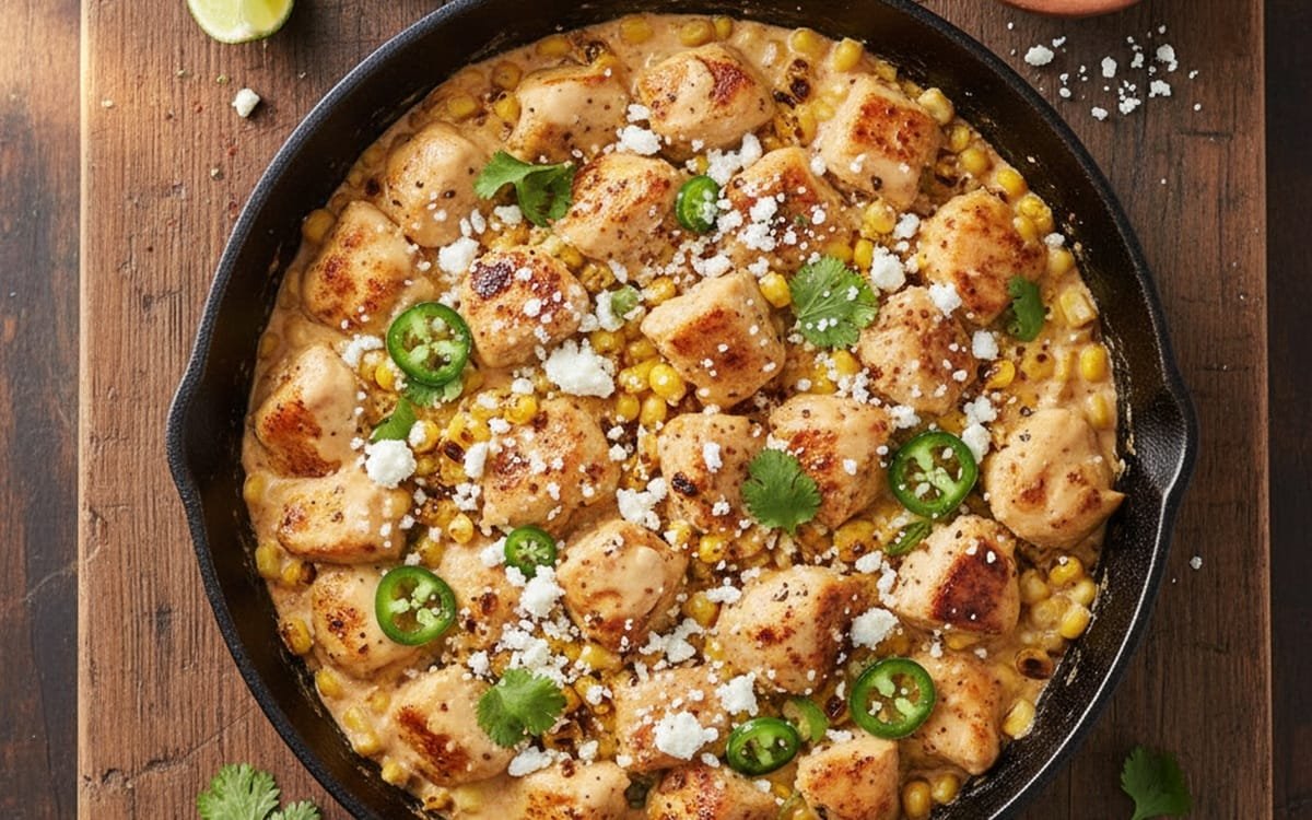 Creamy Street Corn Chicken Skillet