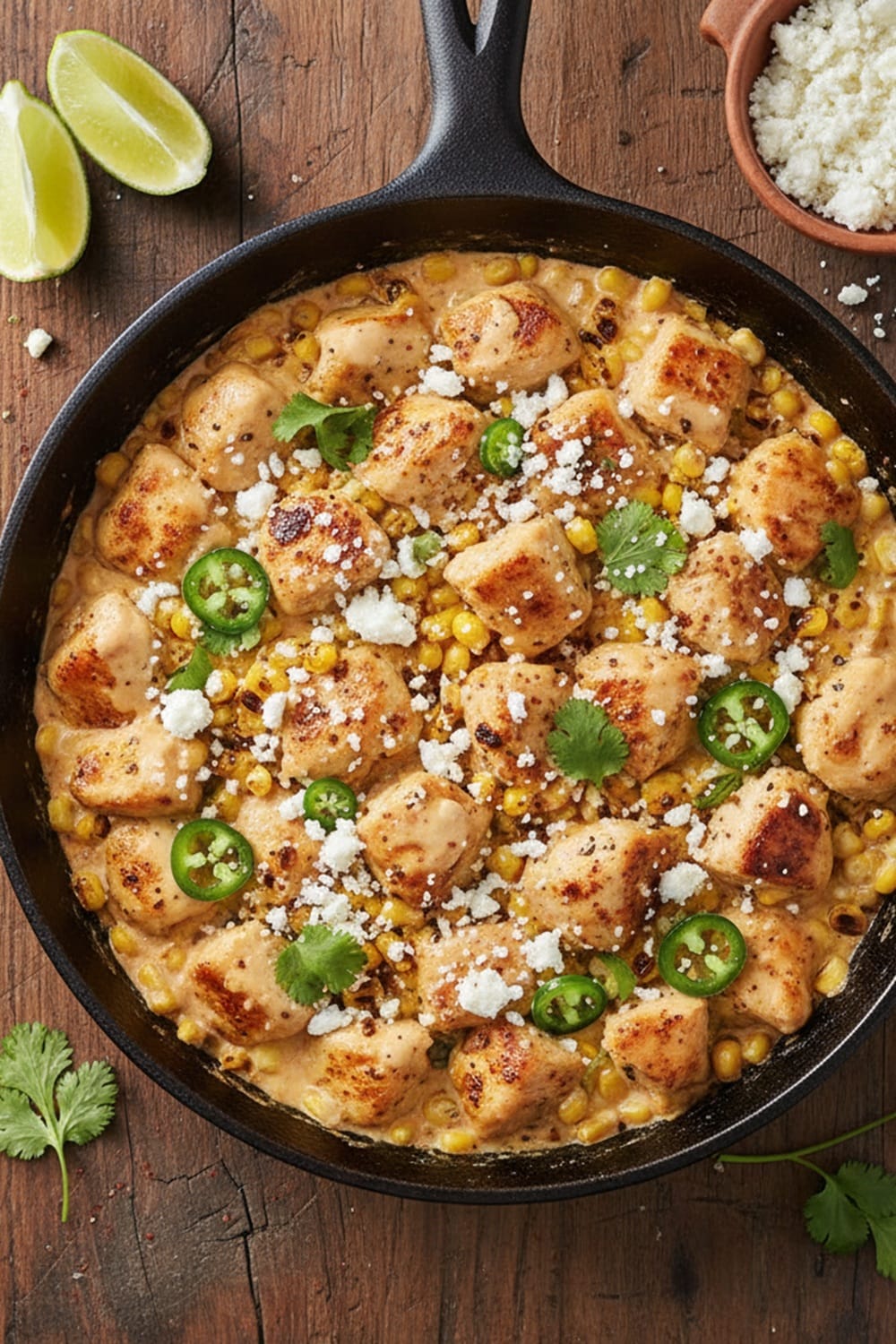 Creamy Street Corn Chicken Skillet