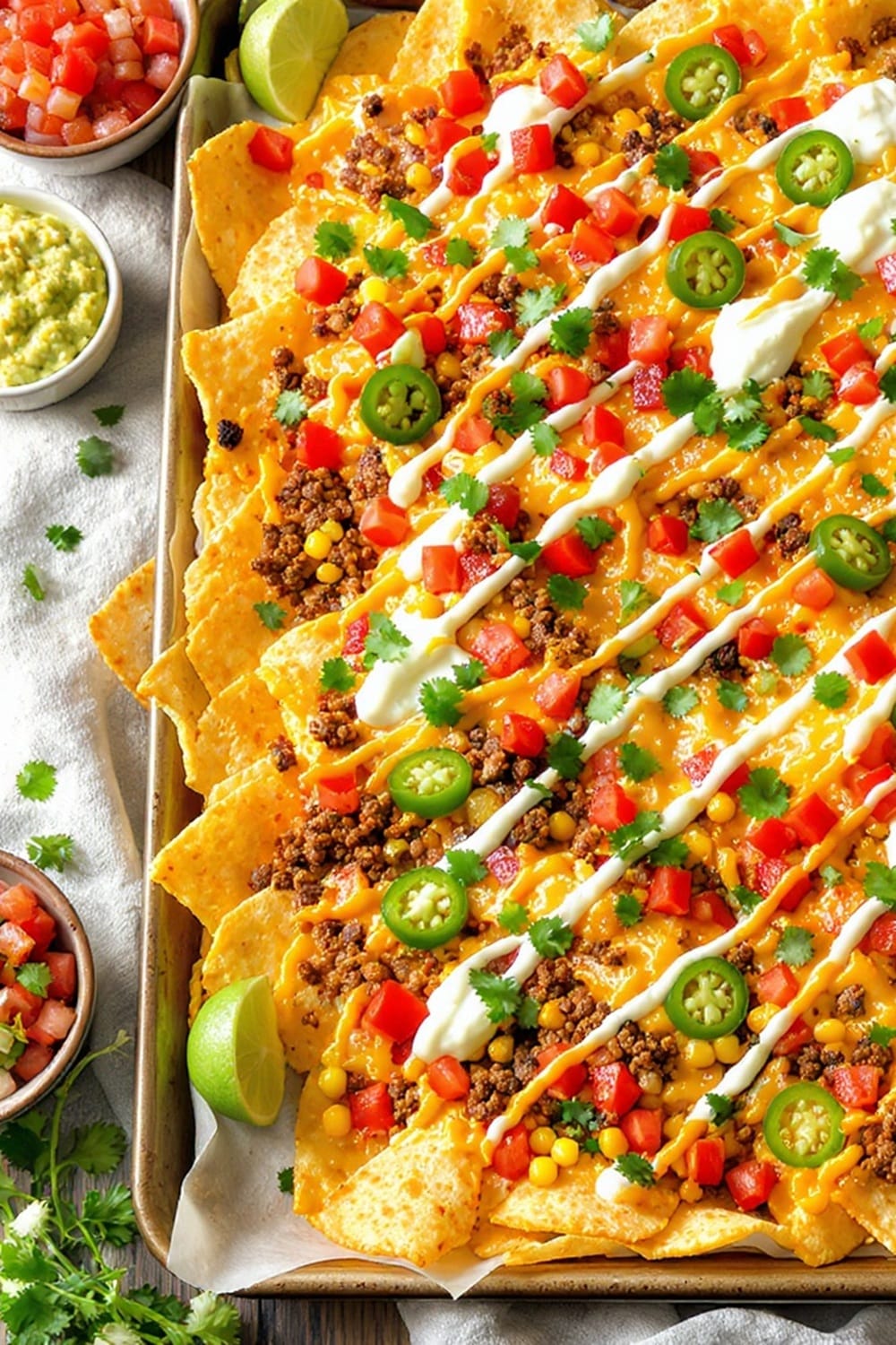 Cheesy & Crunchy Loaded Nachos Goodness of Ground Beef & Cheese