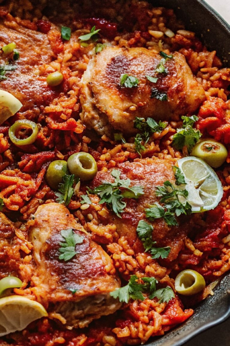 One Pot Spanish Chicken and Rice - Mileyshome
